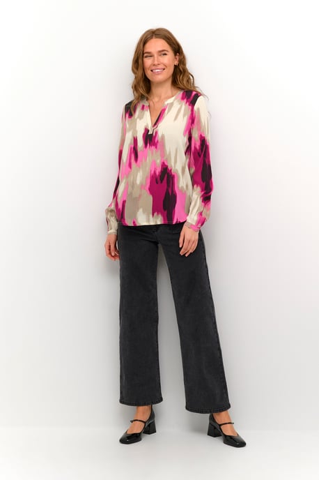 Langarm-Bluse Regular fit Pink Abstract Print - Image 1
