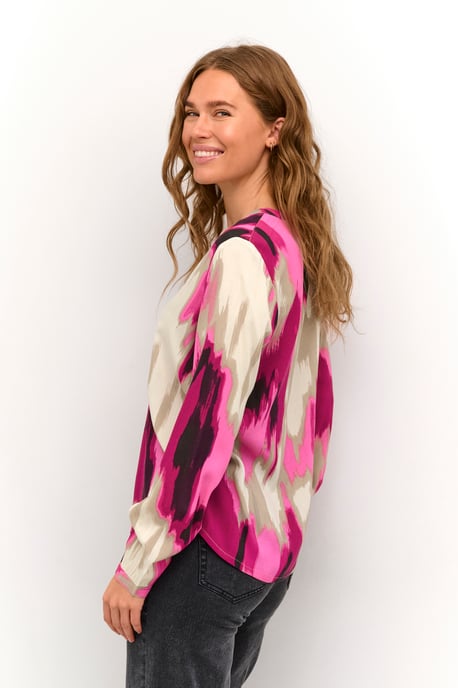 Langarm-Bluse Regular fit Pink Abstract Print - Image 3