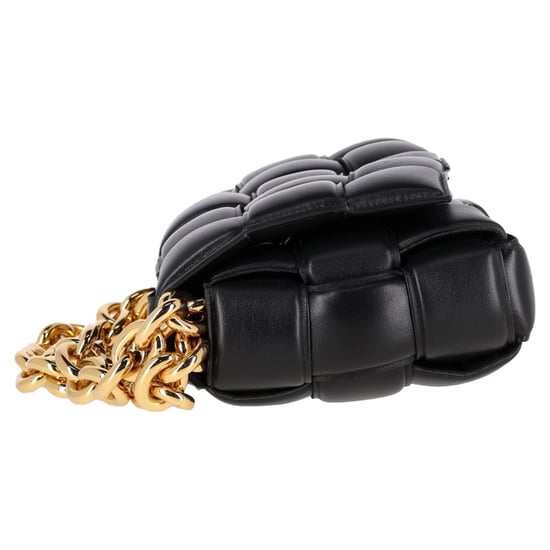 Bottega Veneta – Kassettentasche mit Kette aus schwarzem Leder - Image 3