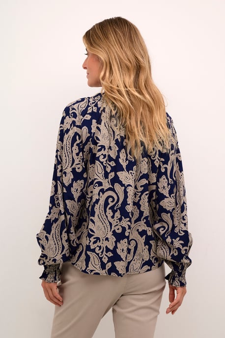 Langarm-Bluse Regular fit Blue Paisley - Image 3