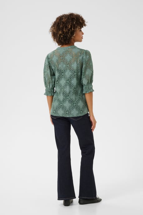 Langarm-Bluse Relaxed fit Green Milieu - Image 2