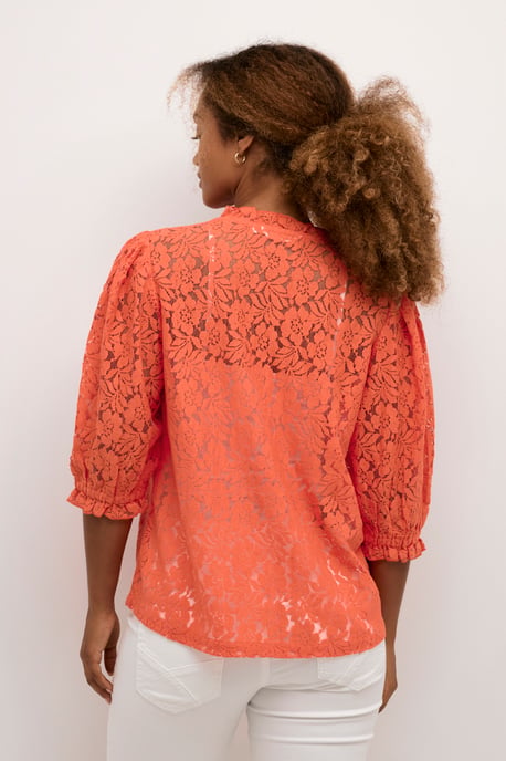 Kurzarm-Bluse A-shape Hot Coral  - Image 3