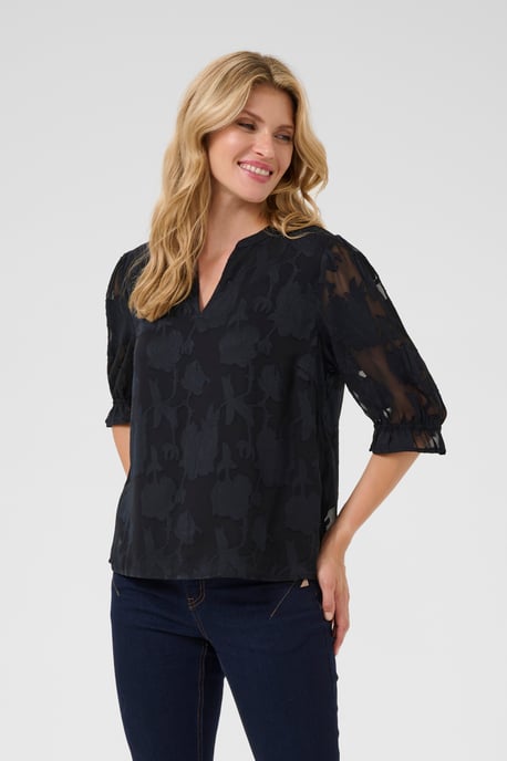 Kurzarm-Bluse Regular fit Pitch Blac - Image 3