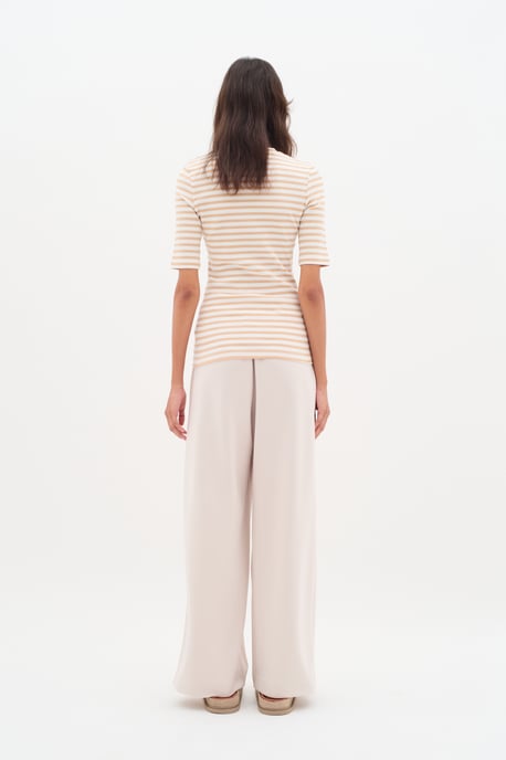 Jerseytop Slim fit Alabaster/Pure White stripe beige - Image 2