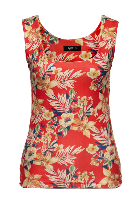 Queen Kerosin Damen Trägertop mit tropischem All-Over-Print Hawaii Red mehrfarbig - Image 1