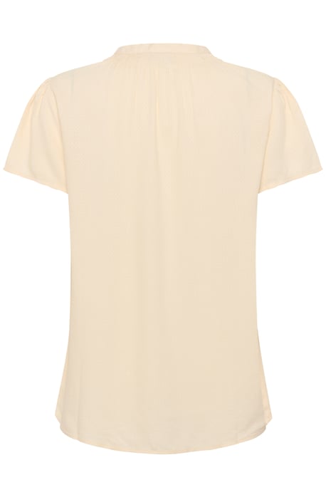 Kurzarm-Bluse Gerade Passform Creme - Image 5