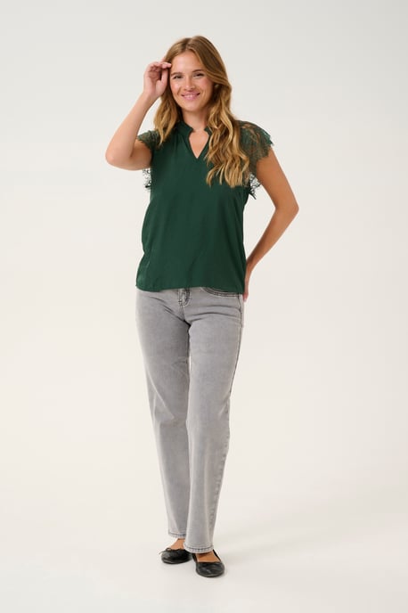 Kurzarm-Bluse Straight fit Ponderosa Pine dark green - Image 2