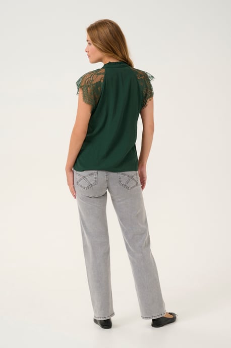 Kurzarm-Bluse Straight fit Ponderosa Pine dark green - Image 3
