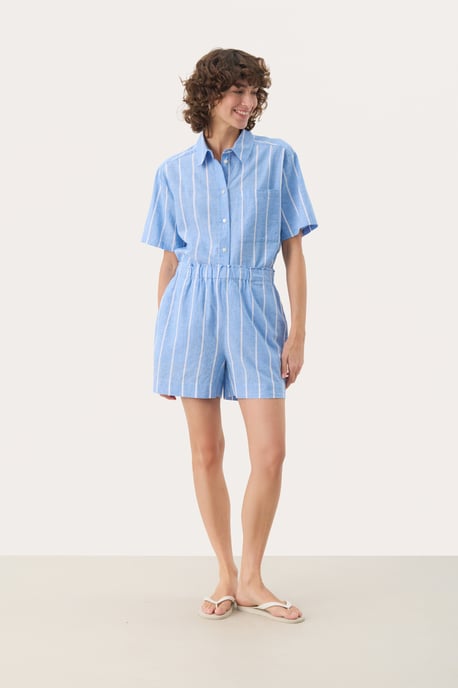 Shorts Easy fit Marina Blue and White Stripe blue white - Image 1