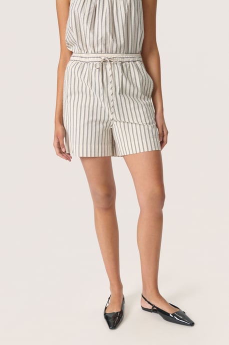 Shorts Relaxed fit Beige with Black Stripe - Image 2