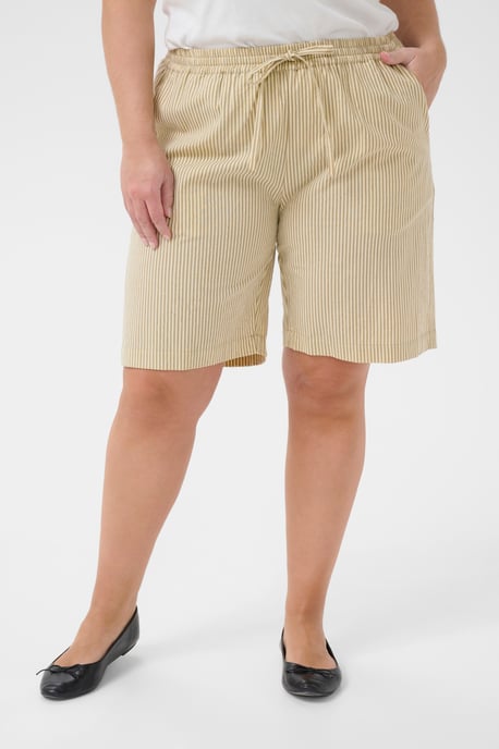 Shorts Loose fit Chincilla / White stripe beige - Image 3