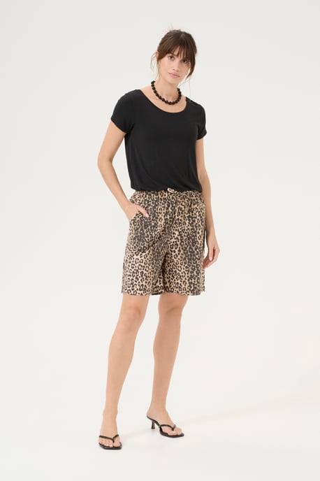 Lässige Shorts mit lockerer Passform Leoparden-Waschung - Image 1