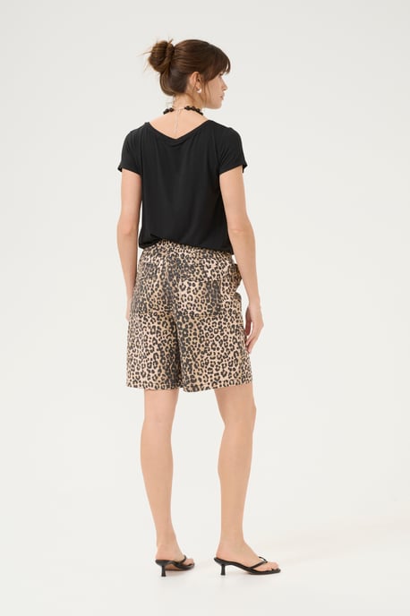 Lässige Shorts mit lockerer Passform Leoparden-Waschung - Image 4