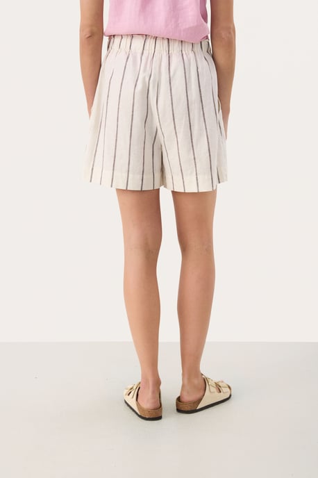 Shorts Easy fit Eggnog and Brown Stripe brown white - Image 3