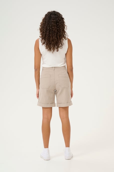 Shorts Loose fit Dune/White Stripe sand - Image 2