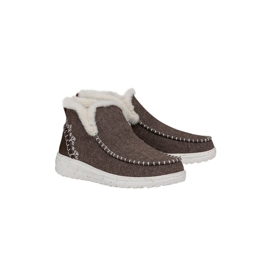 HEYDUDE Denny Wool Faux Shearling Damen-Walnussstiefel - Image 1