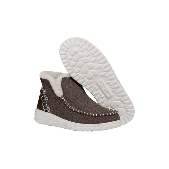 HEYDUDE Denny Wool Faux Shearling Damen-Walnussstiefel - Image 3