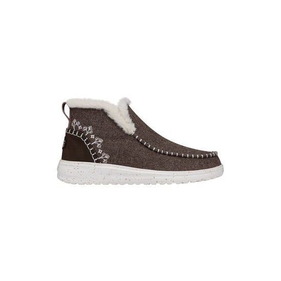 HEYDUDE Denny Wool Faux Shearling Damen-Walnussstiefel - Image 5