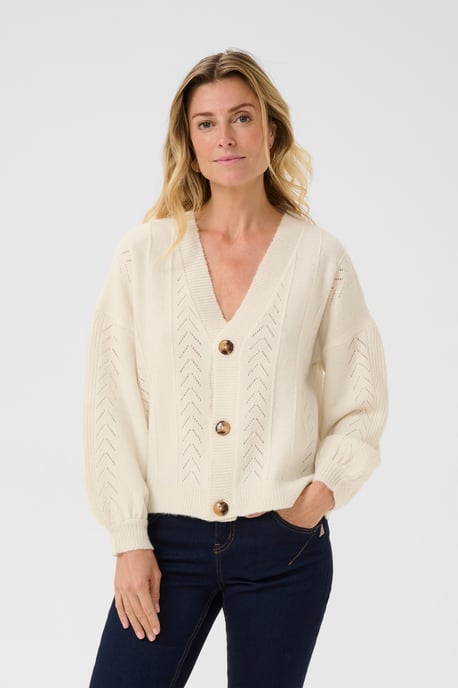 Strickjacke Straight fit Eggnog cream - Image 3