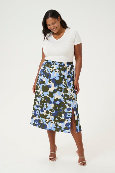 Rock A-shape Blue_Blurry Flower Print blue multi - Image 2