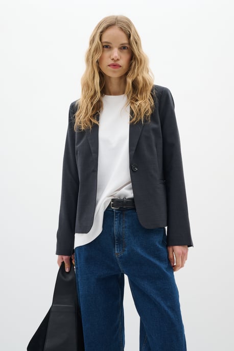 Blazer Feminine Form Dark Grey Melange - Image 5