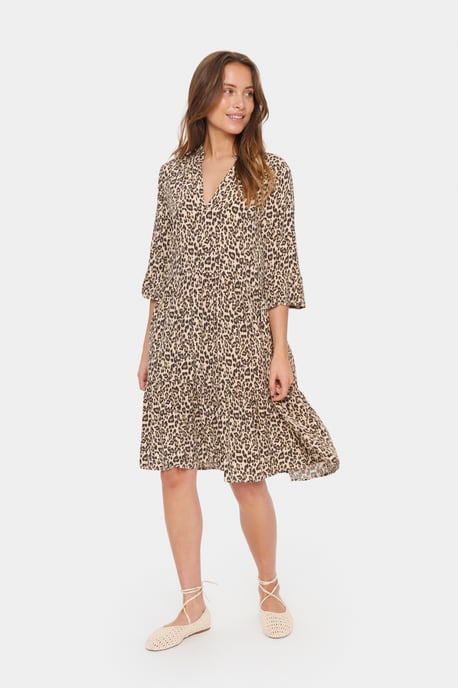 Kleid Casual fit Creme Leopard Strokes animal - Image 1