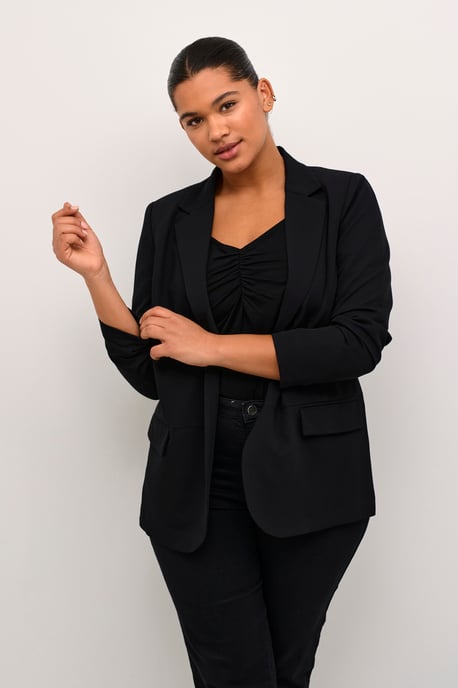 Blazer In Form geschnitten Schwarz Tief black - Image 5