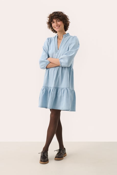 Langarm - Hemd A-shape Whiteish Blue denim - Image 1