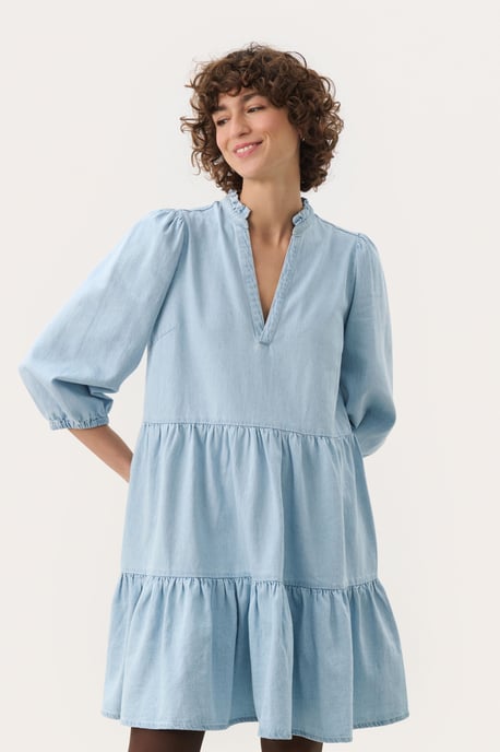 Langarm - Hemd A-shape Whiteish Blue denim - Image 2