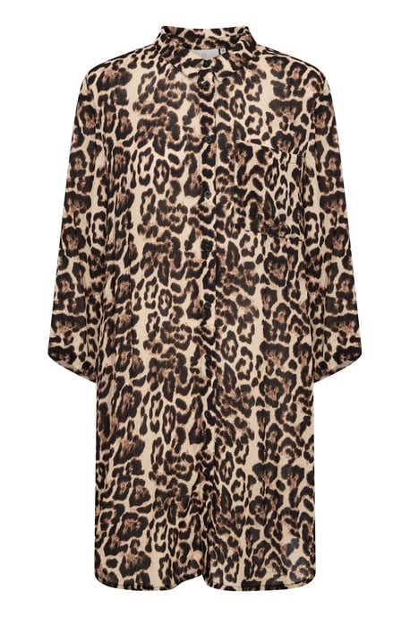 Langarm - Hemd Loose fit Naturel Leopard Print - Image 4