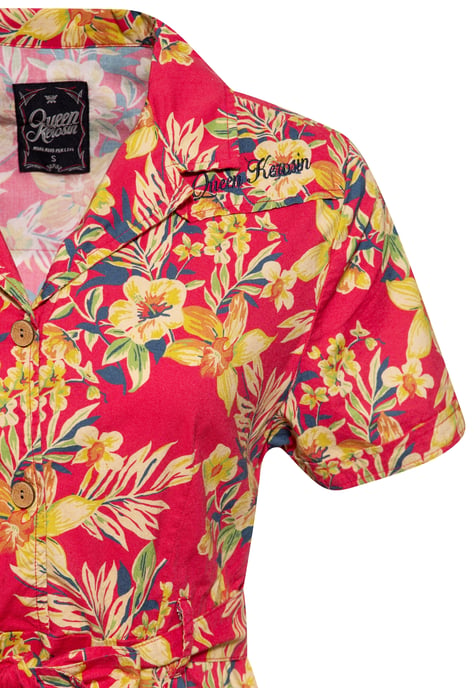 Queen Kerosin Damen Swing Kleid Hawaii Red rot - Image 3