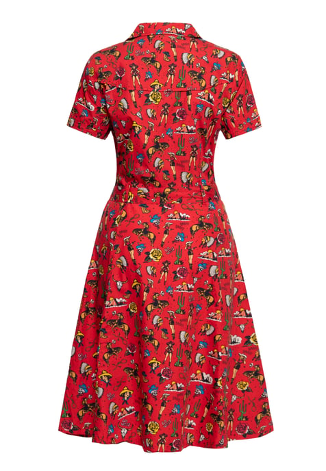 Queen Kerosin Damen Swingkleid Western Oldschool rot - Image 2