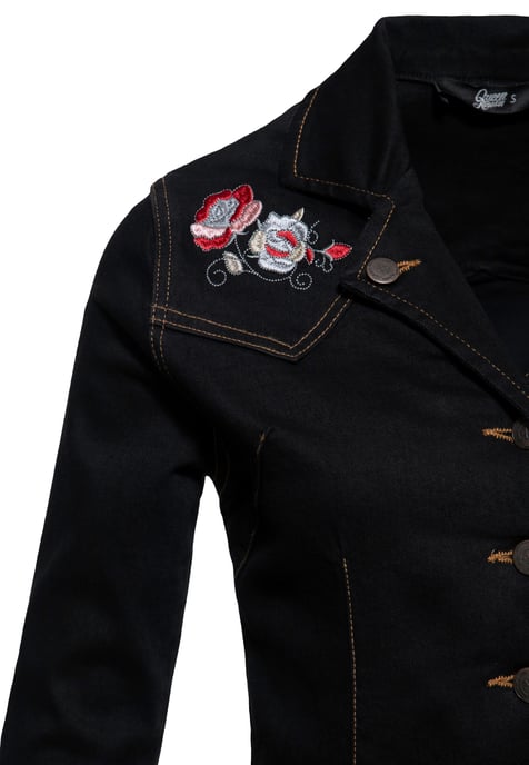 Queen Kerosin Damen Denim Swing Kleid schwarz - Image 3