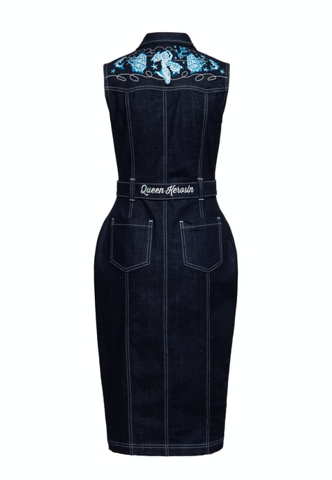 Queen Kerosin Damen Denim Bleistiftkleid Denim - Image 2