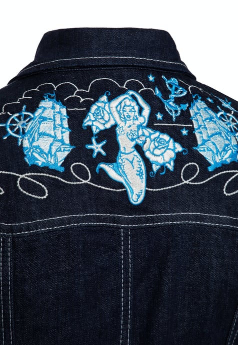 Queen Kerosin Damen Denim Bleistiftkleid Denim - Image 5