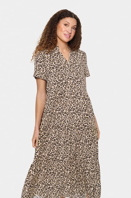 Kleid A-shape Creme Leopard Strokes animal - Image 3