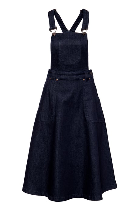 Queen Kerosin Damen Süßer Latzrock aus Denim in Workwear-Optik Denim - Image 1