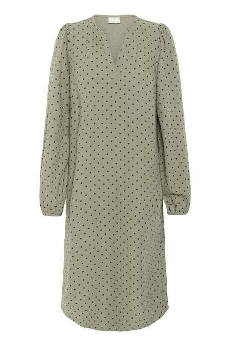 Langarm-Bluse Regular fit Vetiver w. Deep Black Dot green - Image 4