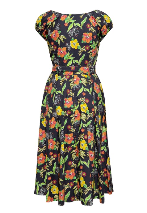 Queen Kerosin Damen Swing Kleid Hibiskus Black mehrfarbig - Image 2