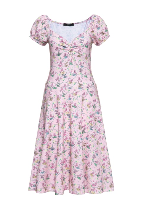 Queen Kerosin Damen Allover-Print Swingkleid Poodle pink - Image 1
