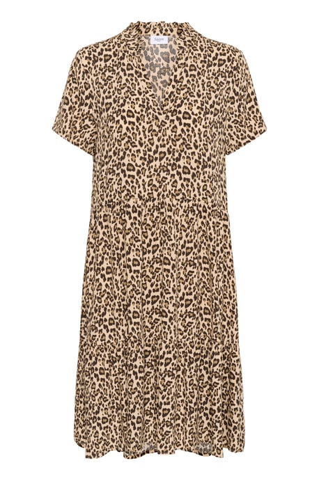 Kleid Lockere Passform Creme Leopard Strokes animal - Image 4