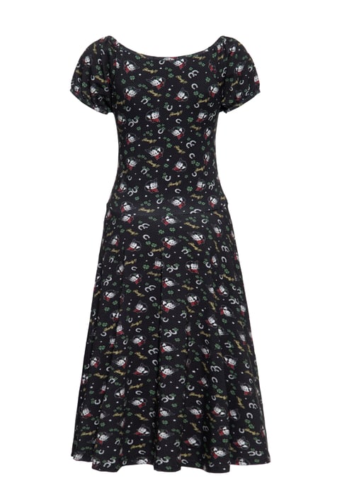 Queen Kerosin Damen Allover-Print Swingkleid Howdy black - Image 2