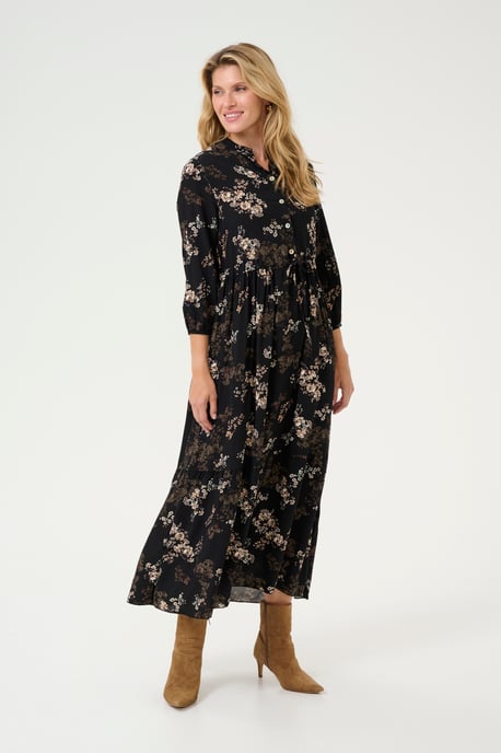 Kleid A-shape Black With Autumn Flowers black multi - Image 2
