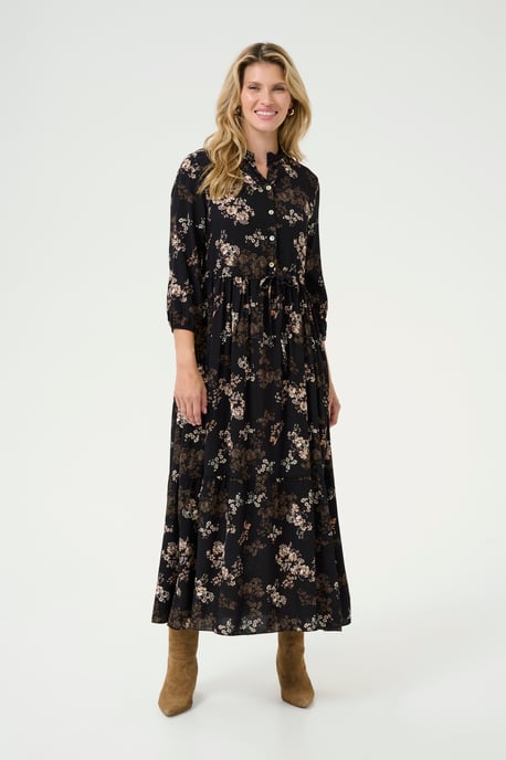 Kleid A-shape Black With Autumn Flowers black multi - Image 3