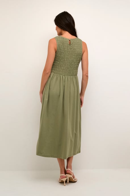 Jersey-Kleid A-Form Ölgrün - Image 3