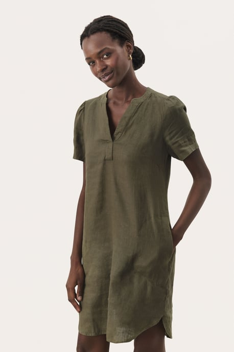 Kleid Gerade Passform olive - Image 2