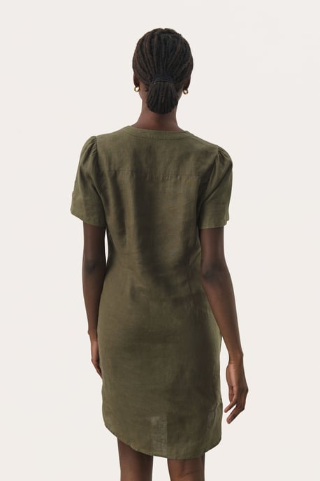 Kleid Gerade Passform olive - Image 3
