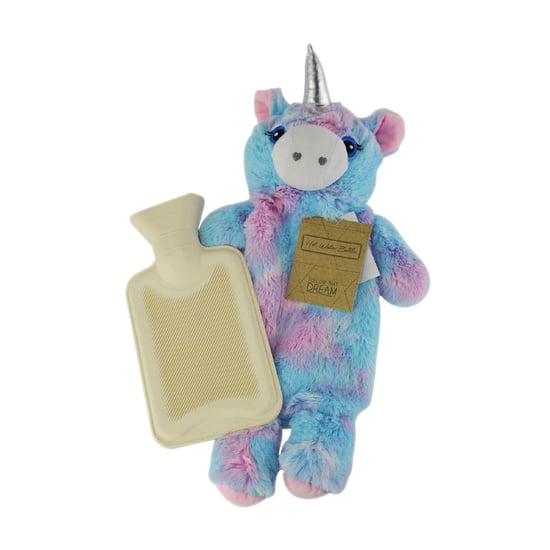 Regenbogenfarbige Plüsch-Einhorn-Wärmflasche - 750ml - Image 1