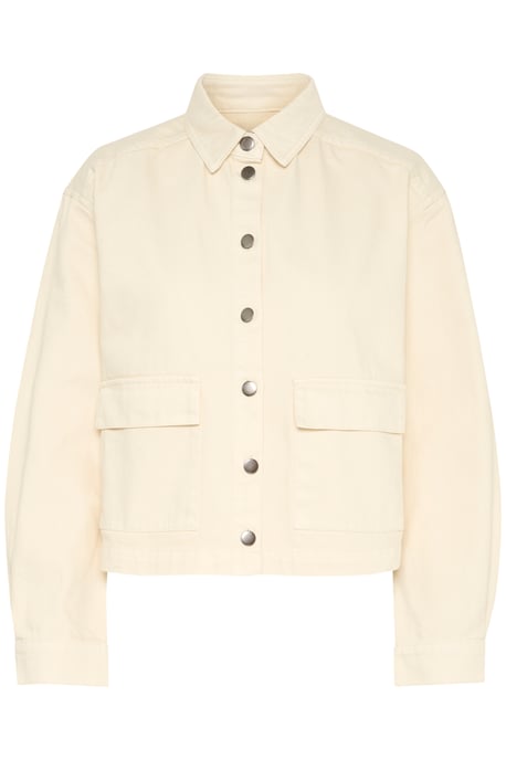 Jeansjacke Lockere Passform Creme - Image 4