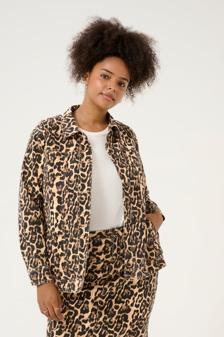 Jeansjacke Loose fit Naturel Leopard Print - Image 3